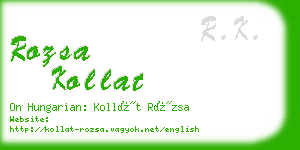 rozsa kollat business card